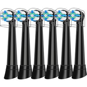IO Brush Heads Compatible with Oral B IO 2/3/4/5/6/7/8/9/10/Deep Clean Electric Toothbrushes, Replacement Heads Compatible with Oral B IO with Medium Bristles (6 Black)