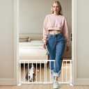 Freestanding Short Dog Gate - No Drill Pressure Mount, 13" Tall Small Pet Gate Easily Step Over, 16"- 30'' Width Expandable Metal Small Puppy Gate for Stairs, Doorways, Kitchen, House, Indoor/ Outdoor