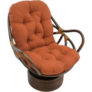 Blazing Needles Solid Microsuede Swivel Rocker Chair Cushion, 48" x 24", Spice, 1 Count
