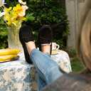 HomeTop Women's Moccasins House Slippers Memory Foam Indoor Outdoor Ladies Shoes, 10 US 