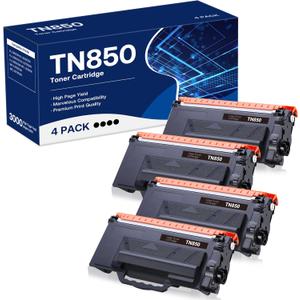 WEAREC Compatible Toner Cartridge Replacement for Brother TN850 TN-850 TN820 TN-820 Work with HL-L6200DW HL-L5200DW MFC-L5850DW MFC-L6800DW DCP-L5600DN Printer (Black,4-Pack)