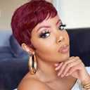 HOTKIS Short Pixie Wigs Human Hair for Black Women Pixie Cut Wig Human Hair Short Burgundy Wigs Glueless Human Hair 99J Boy Cut Wig Red Wig for Women