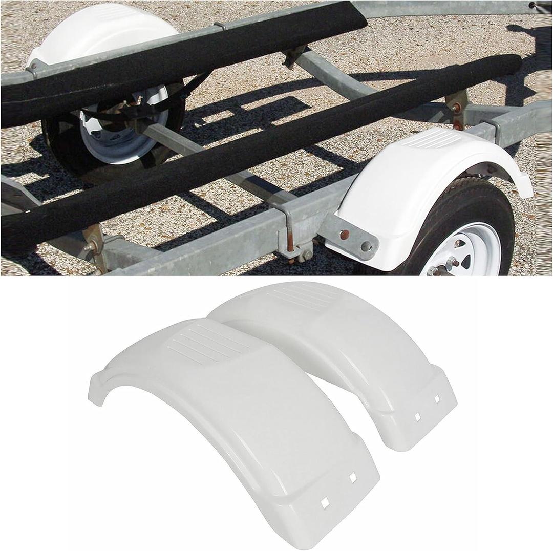 ECOTRIC 8"-12" Set of Two Single-Axle Trailer Fenders Wheels Tire Top Step Skirt Boat