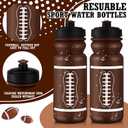 Nitial 12 Pack Water Bottles Bulk 20 oz Reusable Squeeze Water Bottles Plastic Sports Bottle with Pull Top Cap Sports Gifts Tumbler for Travel Gym Sport Party Supplies(Orange,Football)