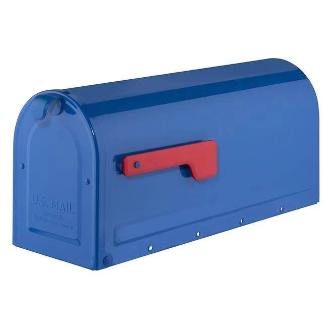 Architectural Mailboxes Parsons Medium Capacity, Plastic Post Mount Mailbox, Blue