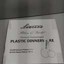 Liacere 50PCS Blue Plastic Plates - Heavy Duty Ice Blue Disposable Plates - Blue and Gold Plastic Plates Include 25PCS Blue Dinner Plates, 25PCS Blue Dessert Plates for Easter Day