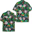 Mushroom Hawaiian Shirts for Men Women, Mushroom Shirt, Mushroom Button Down (Green, L)