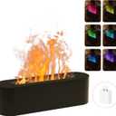 Essential Oil Diffusers,Flame Colorful Water Vapor Fire Fireplace Humidifier for Aromatherapy Aroma Therapy Machine Room Bedroom,Black Flame Diffuser for Essential Oils