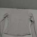 VIMPEP Double Lined Workout Long Sleeve Shirts for Women Crew Neck Slim Fit y2k Tee Tops Stretchy Basic Outfits Going Out Casual Undershirts Silver Grey M