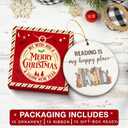 Book Ornament - Gifts For Book Lovers, Books Ornaments For Christmas Tree, Bookish Gift For Women, Gift For Readers book Lovers Women, Books Club Ornaments, Ideas Gifts For Readers, Bookworm's Present (Reading 01)