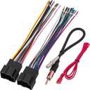 NuIth Radio Wiring Harness with Antenna Adapter Fits for Selected Chevrolet/GMC/Buick 2006-2017, Stereo Installation Wire Harness Kit Aftermarket Radio Harness Cable Adapter