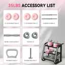 Adjustable Dumbbell Set 13LB/18LB/22LB/35LB, 4-in-1 Soft Shell Weight Set with Connector, Converts to Barbell & Kettlebell, Strength Training Equipment for Home Gym, Ideal for Women & Beginners