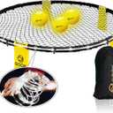 GOOX Outdoor Beach Ball Game, Roundnet Game Set for FamilyCarrying Bag, 3 Balls, Net and Strip Light (ONLY for Light Up Set), Played Outdoors, Indoors, Beach, Lawn, Yard and Park
