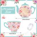 Novabright 2 Pcs Large Tea Party Cardboard Large Tea Party Decorations Teapot and Teacup Cutout Stand Decor Pink Floral Wonderland Garden Yard Sign for Baby Shower Wedding Birthday Favors