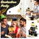 SiliFine 4 Pcs Congrats Grad Cake Topper Includes You Did It Cake Topper Felt Graduation Cap with Tassel Diploma Decoration for 2026 Senior School University College Graduation Party Supplies(Black)