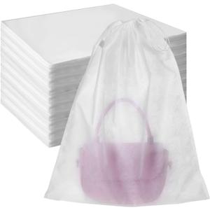 100pcs Dust Bags for Purses Storage Bags for Handbags Drawstring Purse Covers for Dust and Storage 15.7in x 18.89in Breathable Non-woven Fabric Storage Pouch String Bag Travel Shoe Dust Bags