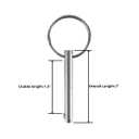 4 Pcs Quick Release Pin, Diameter 1/4", Usable Length 1-1/2", Overall Length 2", Full 316 Stainless Steel, Boat Bimini Top Pin, Marine Hardware