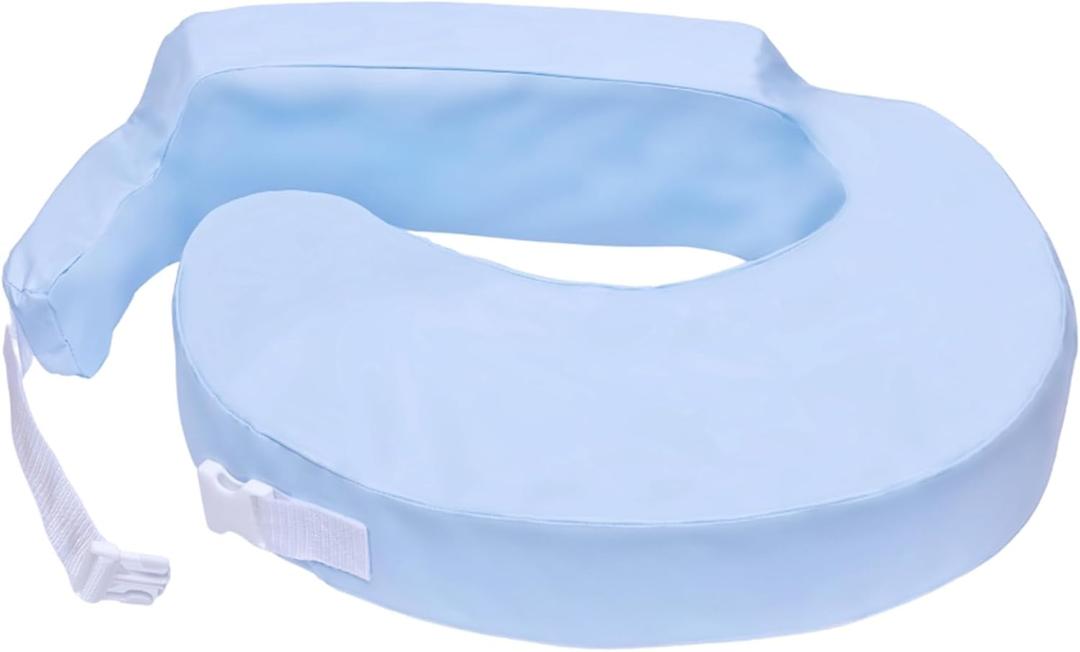 My Brest Friend Professional Nursing Pillow | Ergonomic Breastfeeding Pillows | Ideal for Lactation Consultants, NICUs & More | Breastfeeding Essentials | Handy Side Pocket & Easily Wipes Clean, Blue (Original)