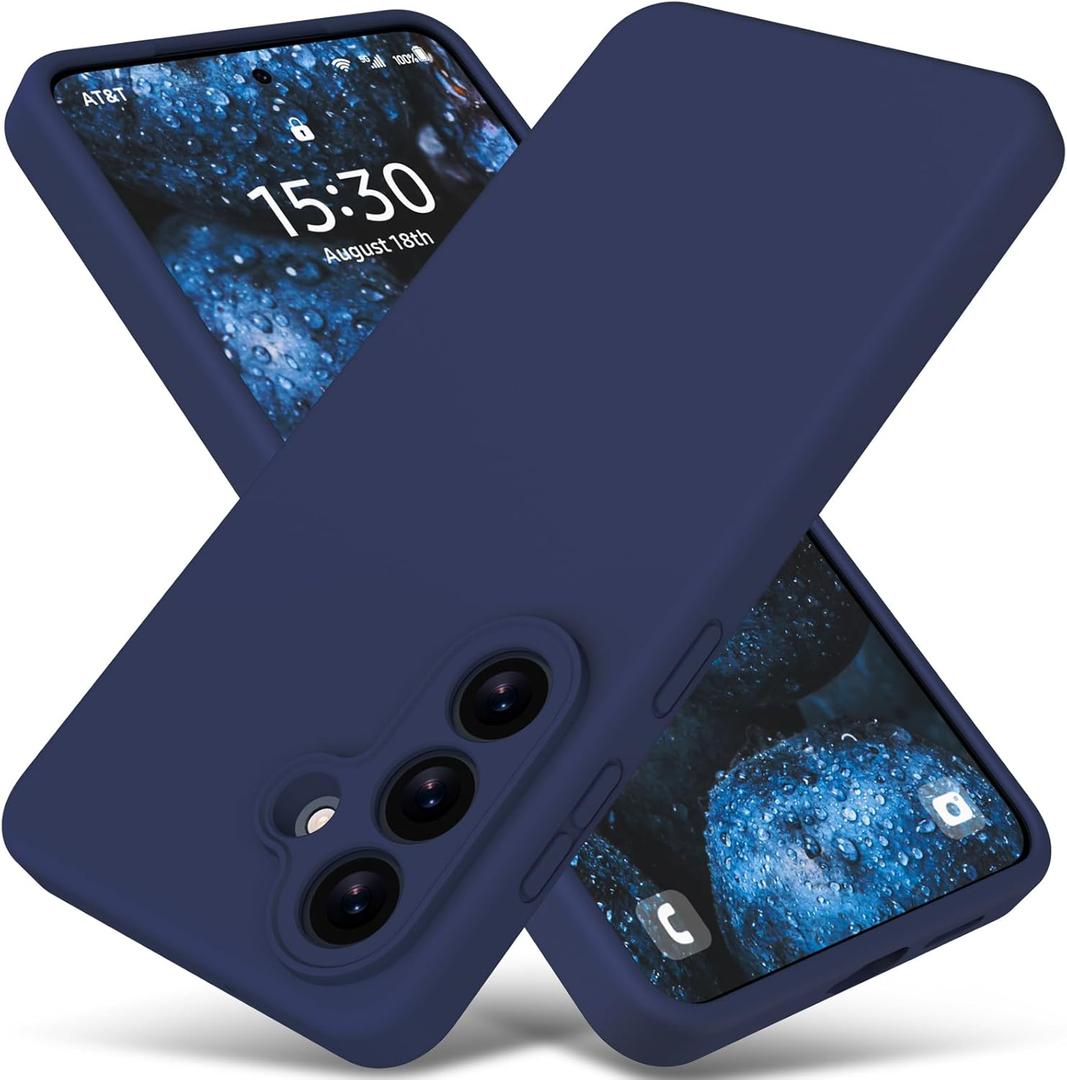 Varikke for Samsung Galaxy S26 Case, Liquid Silicone Upgrade [Camera Protection] [Anti-Scratch Microfiber Lining] Slim Soft Touch Gel Rubber Full Body Protective Phone Case 6.3", Dark Blue