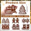 12 Pcs Christmas Gingerbread Ornaments 3.9 inch Resin Large Houses Snowflake Cookie Shaped Xmas Decor with Rope Hanging Ornaments for Christmas Tree Home Decorations(Gingerbread)