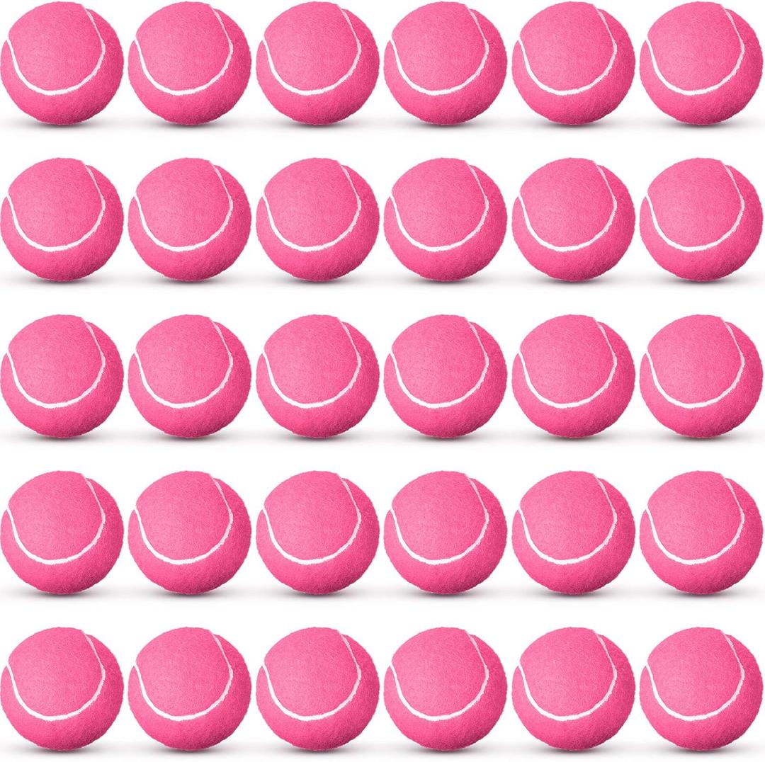 Vinsot 48 Pcs Standard Pressure Tennis Balls Bulk, Training Tennis Balls Practice Playing Balls for Player Beginner Youth Training Sports Ball, 2.5 Inch (pink)