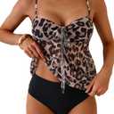 B2prity Tankini Swimsuits for Women, Tummy Control Flowy Mesh Tops, High Waisted Bottoms, Coquette 2 Piece Bathing Suits 2XL