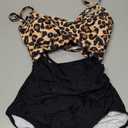 Eomenie Women's One Piece Swimsuits Tummy Control Cutout High Waisted Bathing Suit Wrap Tie Back 1 Piece Swimsuit (Medium, Leopard)