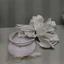 1 Set 4.5 ft Valentine's Day Giant Flower Huge Artificial Flannel Flower Decoration with Standing Base for Reception Artificial Banquet Outdoor Wedding Ceremony Church Backdrop (White)