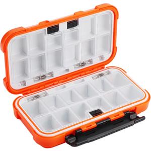Hlotmeky Small Kayak Mini Tackle Box Waterproof Fishing Lure Box Terminal Storage Fishing Hook Organizer (Orange)