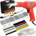 220w Plastic Welder,Upgraded 2 in 1 Plastic Welding Kit,Plastic Repair Kit 1000pcs Hot Staples & 92pcs Plastic Welding Rods for Car Bumper Plastic Crack Repair (Red)