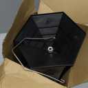 Kingsyard Metal Bird Feeder for Outdoor Hanging, Wild Bird Feeders with Circular Perch, Easy to Clean & Refill, 4 lbs Large Seed Capacity, White