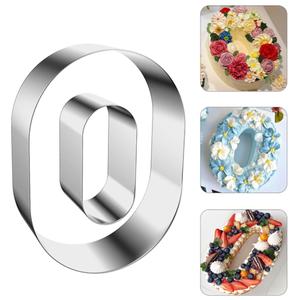 ZADE 11 Inch 304 Stainless Steel Large Size Number Cake Mousse Mold Number 0 Tiramisu Cheesecake Mold Cookie Cutter Bakeware 3D Cake Baking Pan for Birthday and Baking, Party