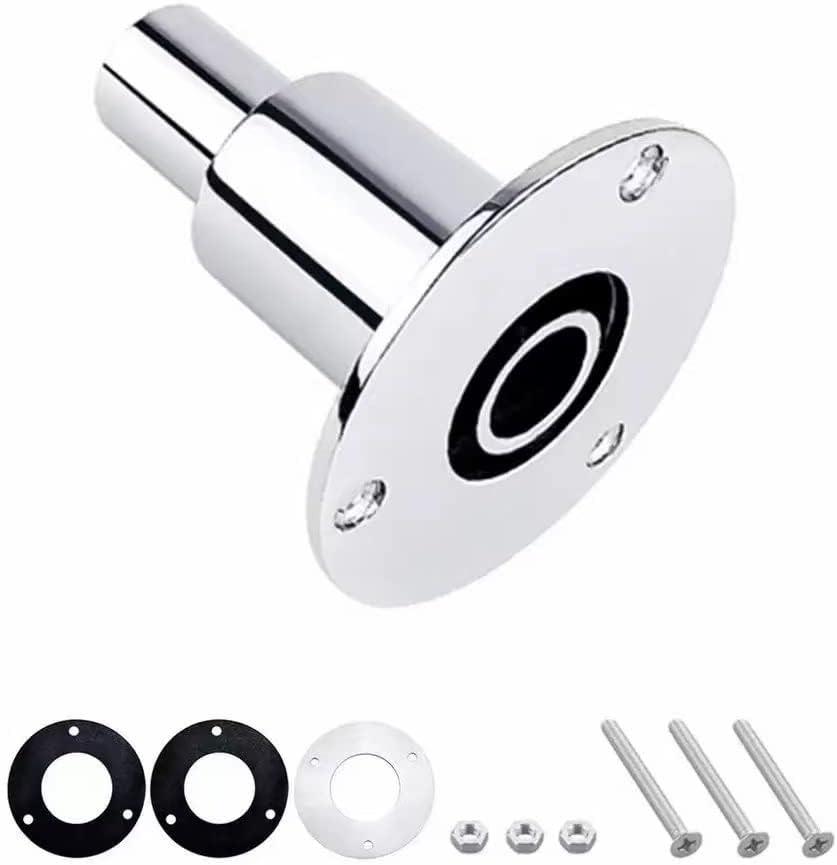 Stainless Steel 316 Straight Thru Hull Exhaust Skin Fitting, Fitting 24mm Tube Pipe Socket Hardware with Bolts and Nuts, for Diesel Parking heaters