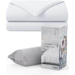 Cooling Comforter, Cooling Blanket for Hot Sleepers, All Season Lightweight Comforter for Night Sweats, Down Alternative Duvet Insert, Blanket for Night Sweats, Queen - 90"x90"(Arctic White)