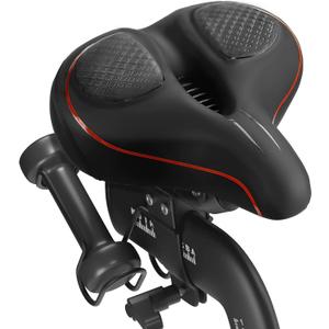 Oversized Bike Seat for Peloton Bike & Bike+, Comfort Seat Cushion Compatible with Peloton, Road or Exercise Bikes, Bicycle Wide Saddle Replacement for Men & Women, Accessories for Peloton (Red)
