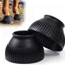 Abbylike Horse Bell Boots 1 Pair, Horse Overreach Ballistic Rubber Bell Boots Care for Turnout, No Rub Design Protect Against Hoof Impact Trauma