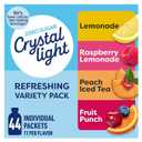 Crystal Light Refreshing Drink Mix Variety Pack, 44 Packets, for Convenient Hydration, Lemonade, Raspberry Lemonade, Peach Iced Tea, Fruit Punch, Natural and Artificial Flavor, Zero Sugar, 4.18 oz, BBD: 04/03/2028