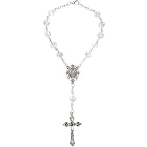 Needzo Our Lady of Grace Beaded Auto Rosary, Car Mirror Hanging Accessory and On The Go Devotional, Gift Boxed, 7.5 Inches