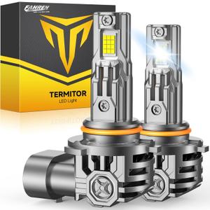 FAHREN 2026 Upgraded HB3/9005 Light Bulb, 85,000LM 24 LED Chips Super Bright 6500K, 10 Years Service Life with Cooling Fan, Real 1:1 Size 9005 LED, CANbus-Ready Plug N Play, lP68 Waterproof, Pack of 2