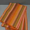 WAZAIGUR Hand Woven with 100% Cotton Placemats Colorful Placemats Braided Ribbed Durable Heat-Insulation Table Mats Set of 6,Orange
