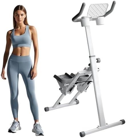 TOGIEEII Stair Stepper Folding Vertical Aerobics Appliances Exercise Climber for at-Home Workouts Total Body Exerciser with Handle 242LBS Load with Pedal/Stand/Cup Holder, Step Angle Adjustable