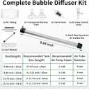 Aquarium Air Bubble Bar, 9.84 Inch Double Row Fine Mist Air Bubble Curtain Wall, Self-Sinking Fish Tank Air Diffuser Set, Enhanced Oxygen Bubble Strip for Freshwater Saltwater Hydroponics