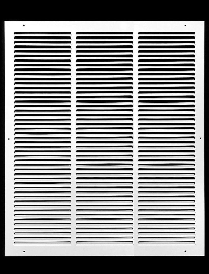 HVAC Premium 16" x 28" [Duct Opening] Flat Stamped Steel Return Air Grille - Sidewall and Ceiling - HVAC Vent Duct Cover - White [Outer Dimensions: 17.75w X 29.75"h]