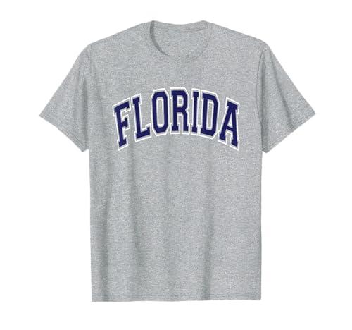 Florida Arched Dark Blue Text T-Shirt, XL