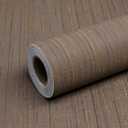 Brown Grasscloth Peel and Stick Wallpaper - 15.7"x120" Vintage Texture Removable Waterproof Wall Paper for Room Walls, Cabinets, Furniture, Drawers, Desk