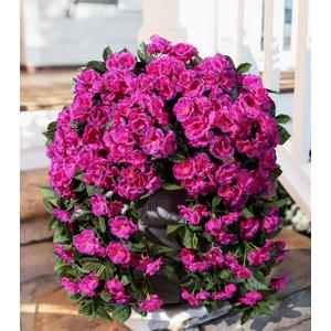 Artificial Geraniums Flowers Faux Plants for Outdoors Outside Spring Decor, 2 PCS UV Resistant Fake Silk Hanging Flowers Long Trailing Vines Look Real for Outdoor Planters Patio Porch Garden, Fuchsia