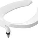 Commercial Heavy Duty Open Front Toilet Seat Without Cover, Thickened Material, Never Loosen, ELONGATED, White (18.5”), 1-Pack
