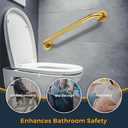 Grab Bars for Shower, 2 Pack 18-Inch Anti Slip Shower Handles for Elderly, Safety Shower Grab Bar, Stainless Steel Handicap Grab Bars for Bathroom,Toilet (Gold, 1" Diameter)