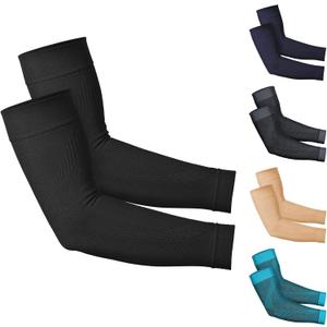 KEKING Compression Arm Sleeves, Firm 20-30mmHg Graduated Compression Full Arm Support for Recovery, Pain Relief, Tendonitis, Golfers & Tennis Elbow Brace, Workouts Sports - Latex Free Black L