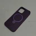 Designed for iPhone 17 Case with 360 Magnetic Stand, Carbon Fiber Phone Case [Compatible with Magsafe] [15FT Military Protection] with Stand Ring 6.3'', Deep Purple